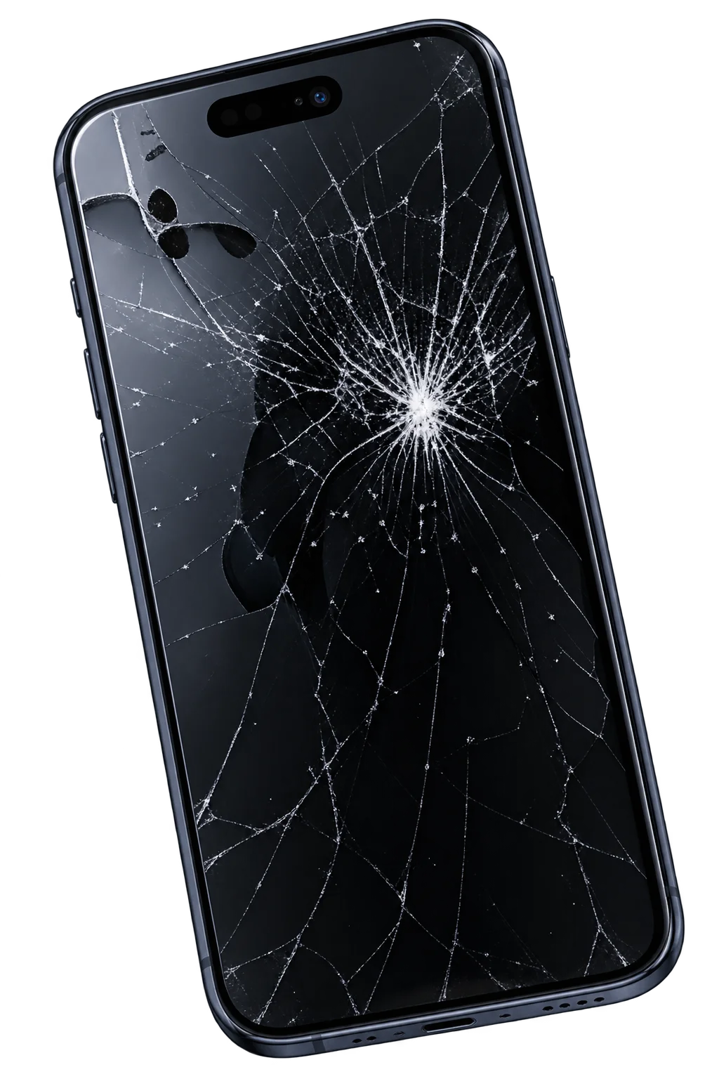 Smartphone con schermo danneggiato