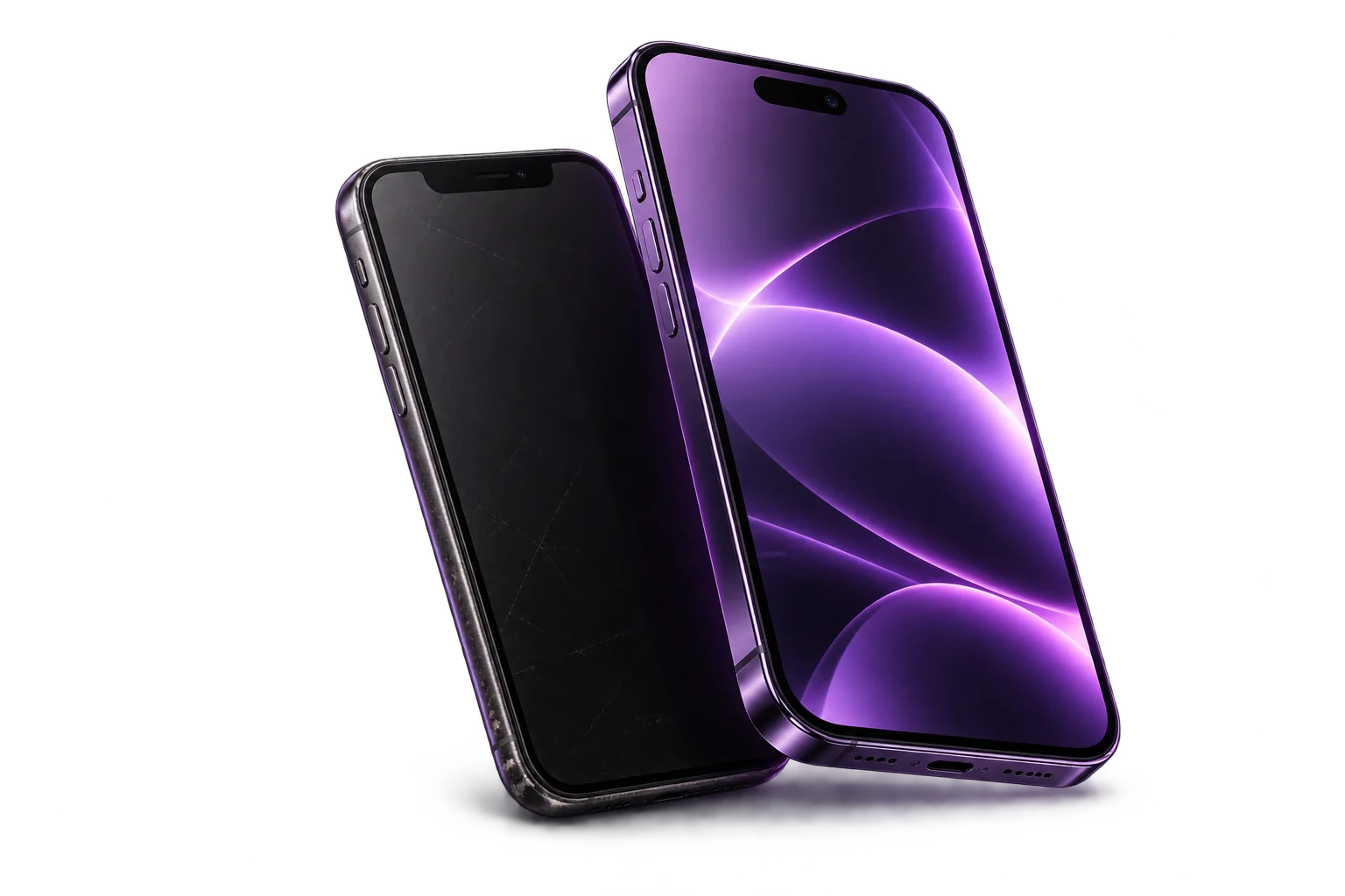 Smartphone usato accanto a uno smartphone nuovo per la permuta
