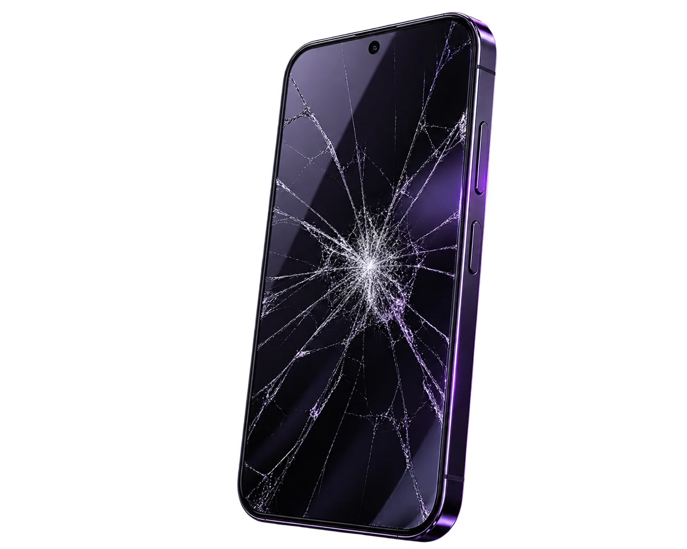 Smartphone con schermo rotto